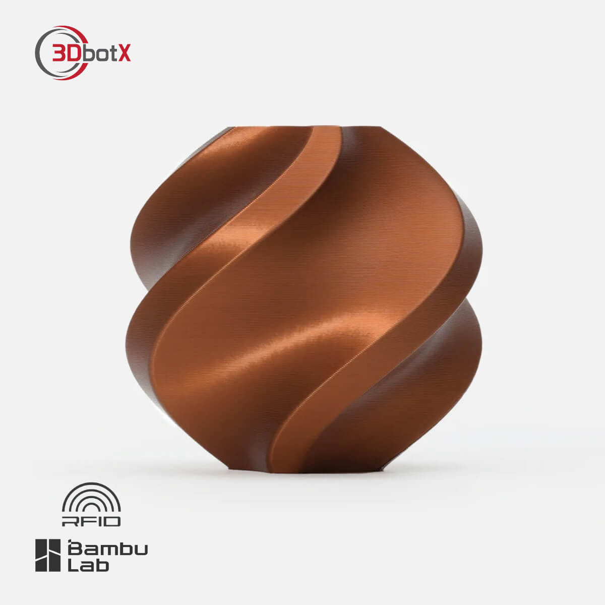 גליל פילמנט איכותי מתוצרת Bambu Lab מסוג PLA SilK בצבע נחושת