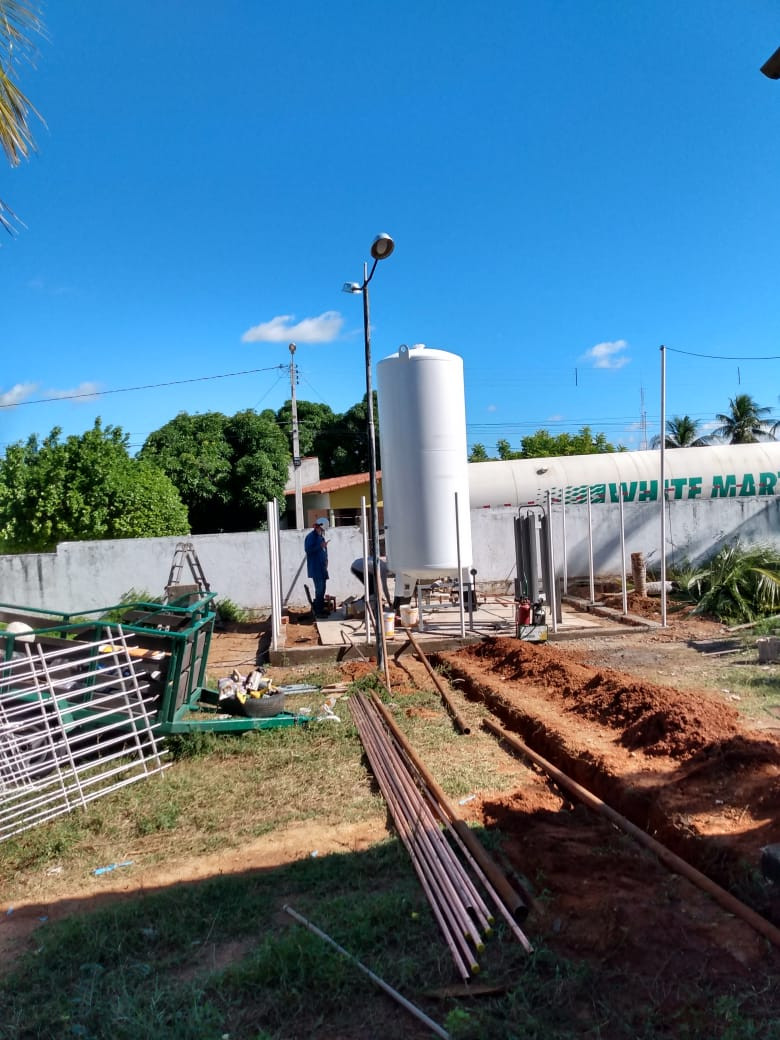 Instalação de tanque de oxigênio no Hospital de Caraúbas
