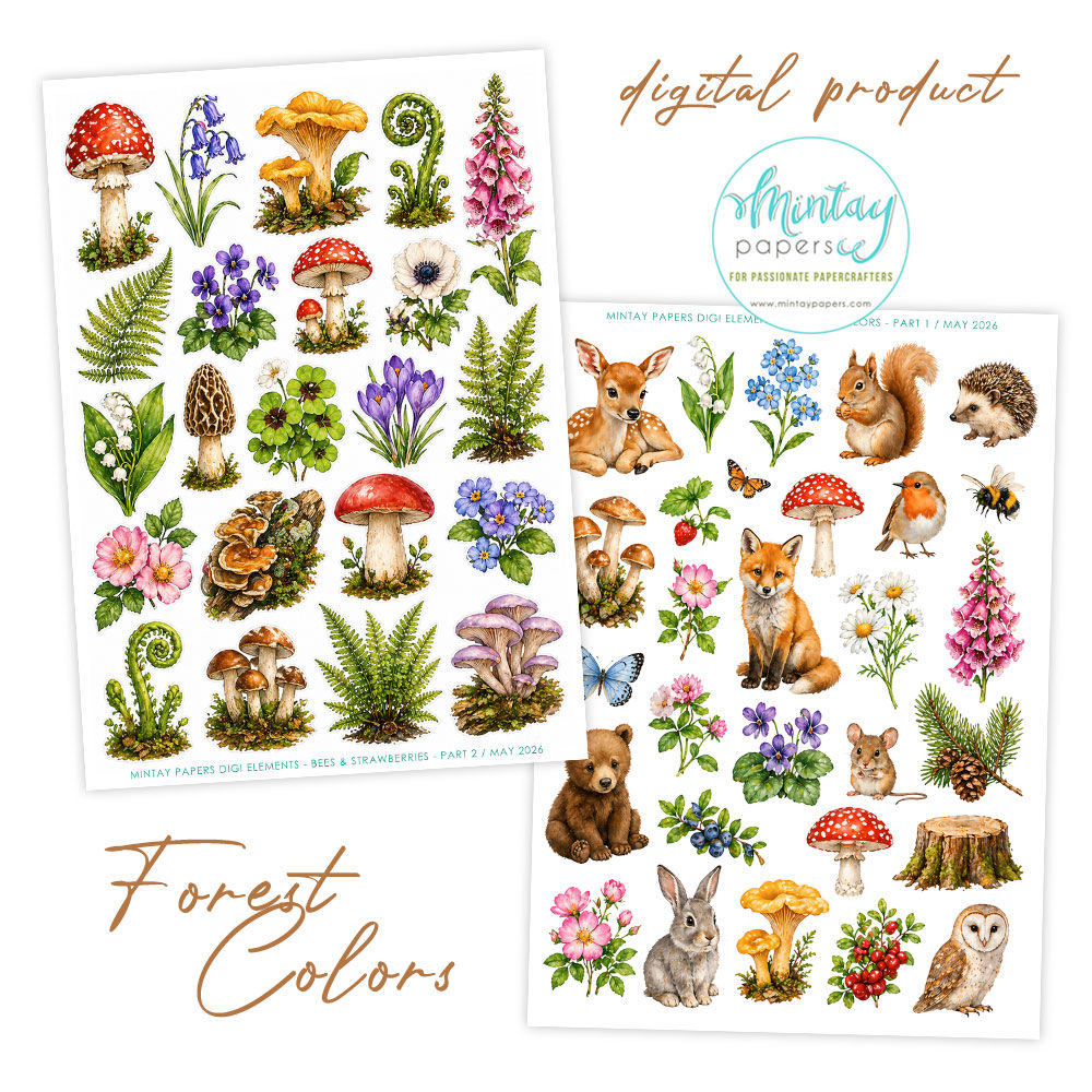 FOREST COLORS - 2 sheets full of elements