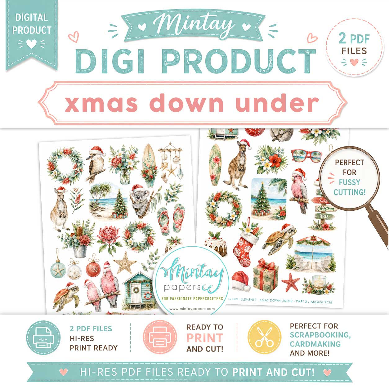 XMAS DOWN UNDER - 2 sheets full of digital elements