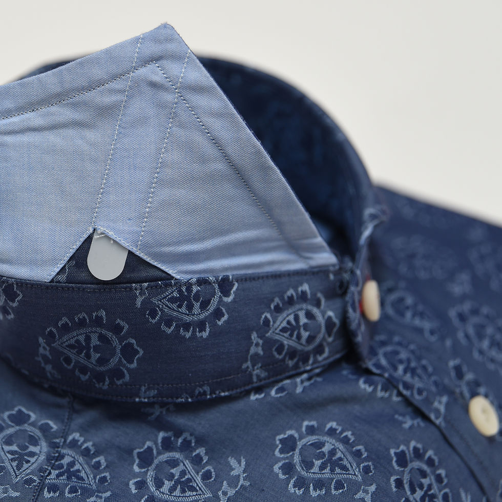 Miniaturbild: DB914 - Camicia in Cotone effetto Denim collo Napoletano