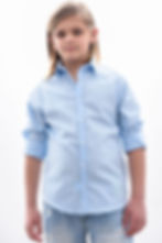 Camicia bambino cielo collo francese slim