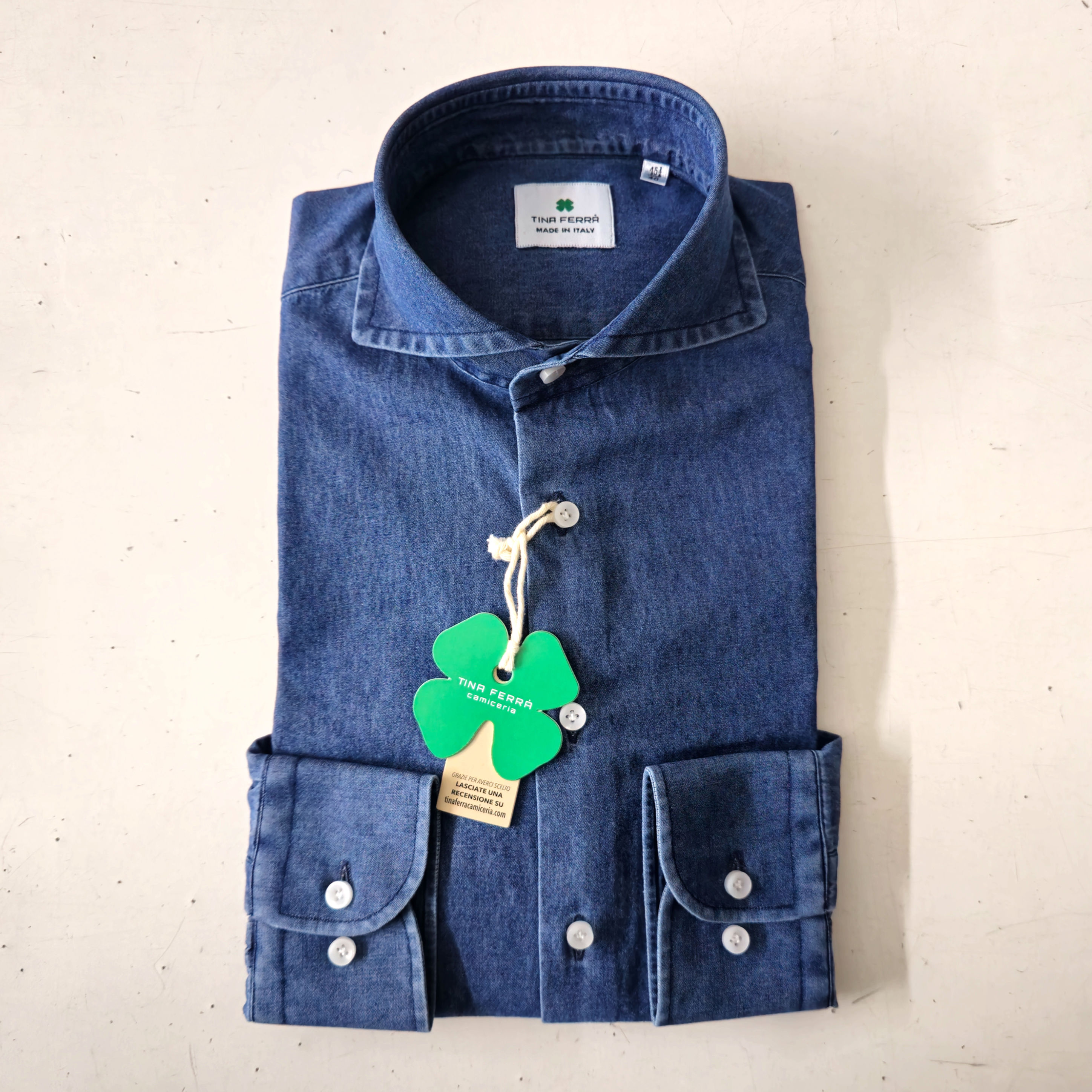 TF Denim - Camicia in Jeans collo Napoletano