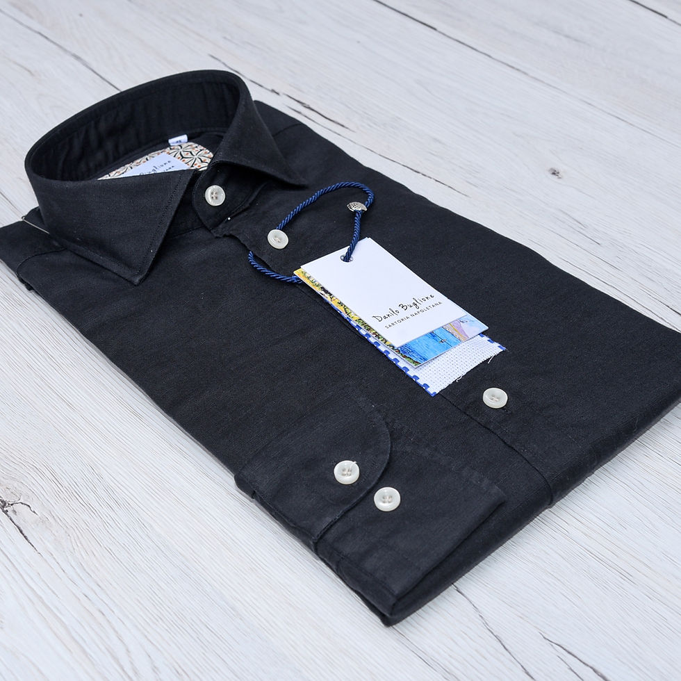 Miniaturbild: Camicia in Misto Lino collo Francese