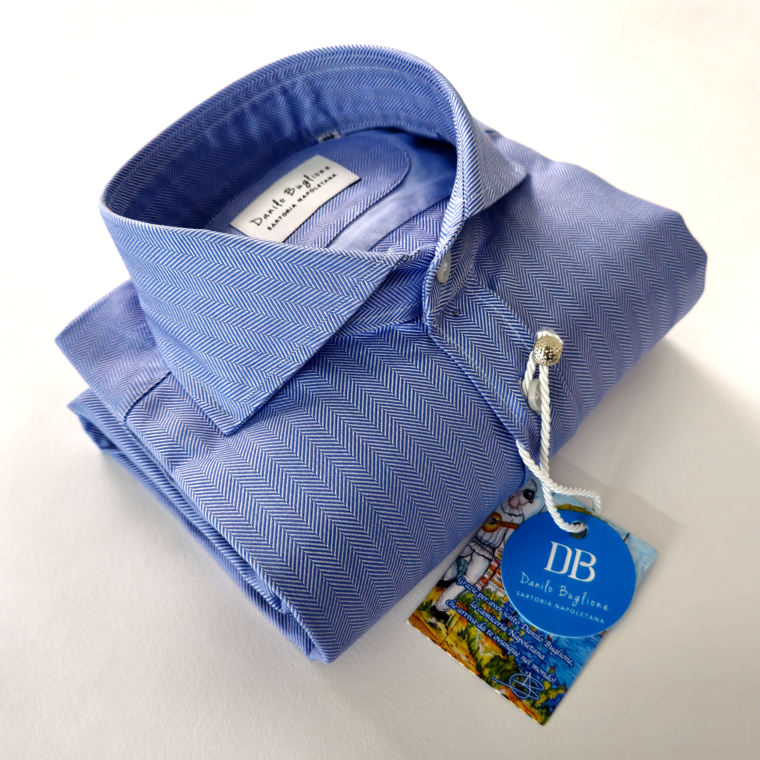 DB916 - Camicia in Cotone collo Napoletano