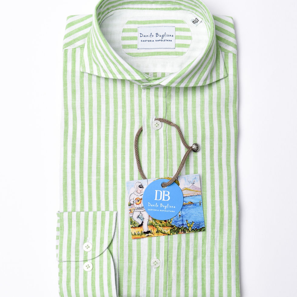 Miniatura: Camicia in Misto Lino collo Francese