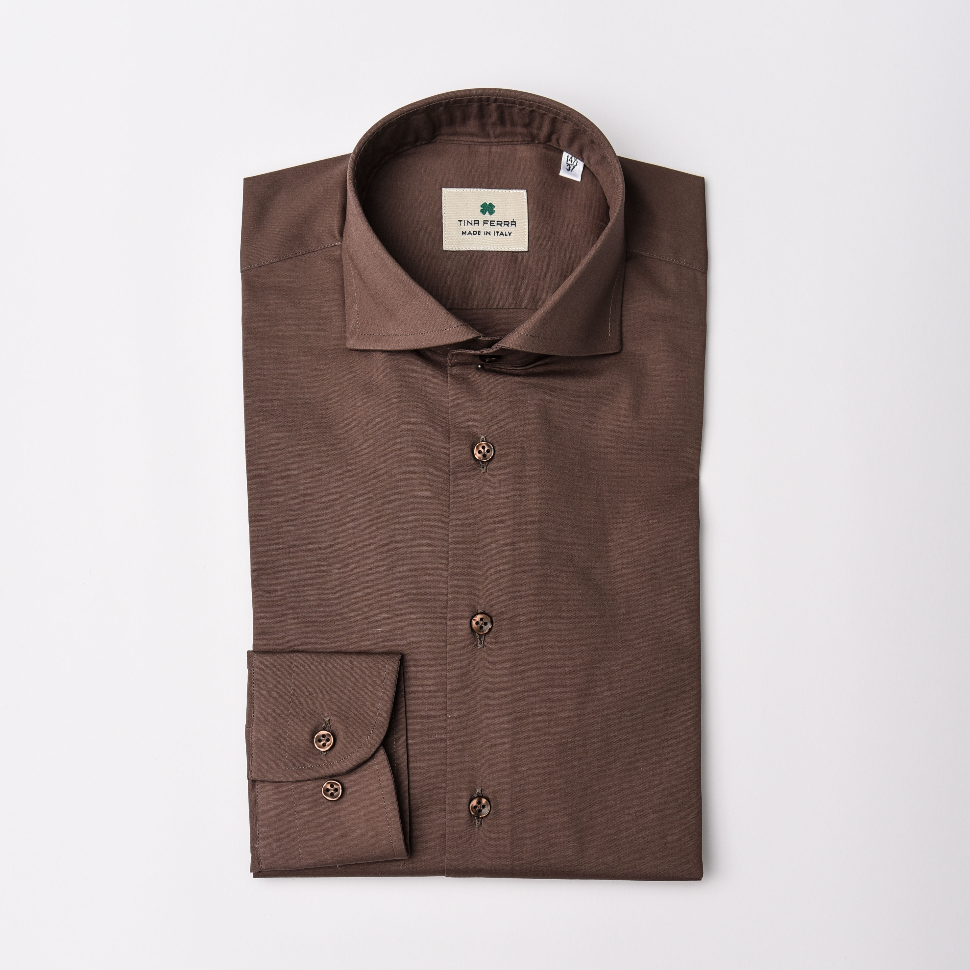 Camicia uomo Tinta Unita Tortora francese regular Made in Italy - Tina Ferrà