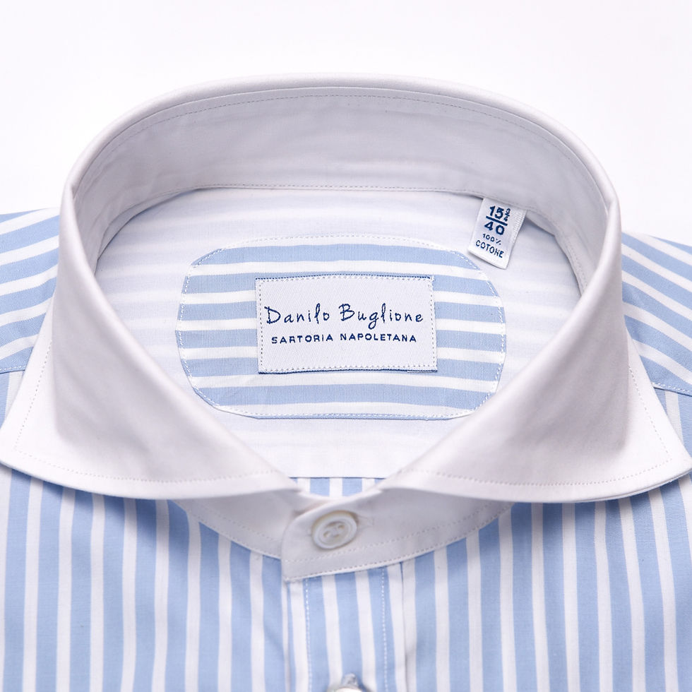 Miniaturbild: Camicia in Cotone Popeline collo Napoletano