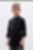 Camicia bambino nero collo coreano slim
