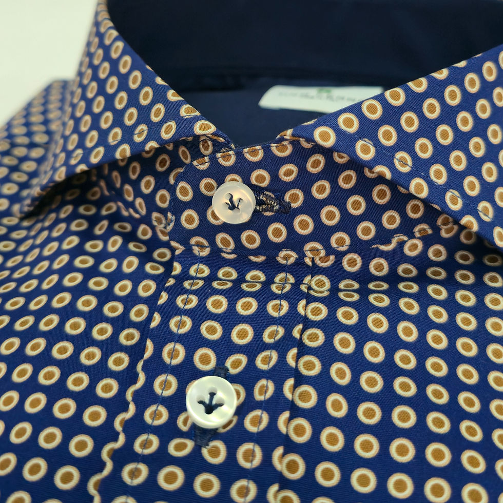 Miniatura: Caracciolo - Camicia in Cotone Elastico con Collo Napoletano