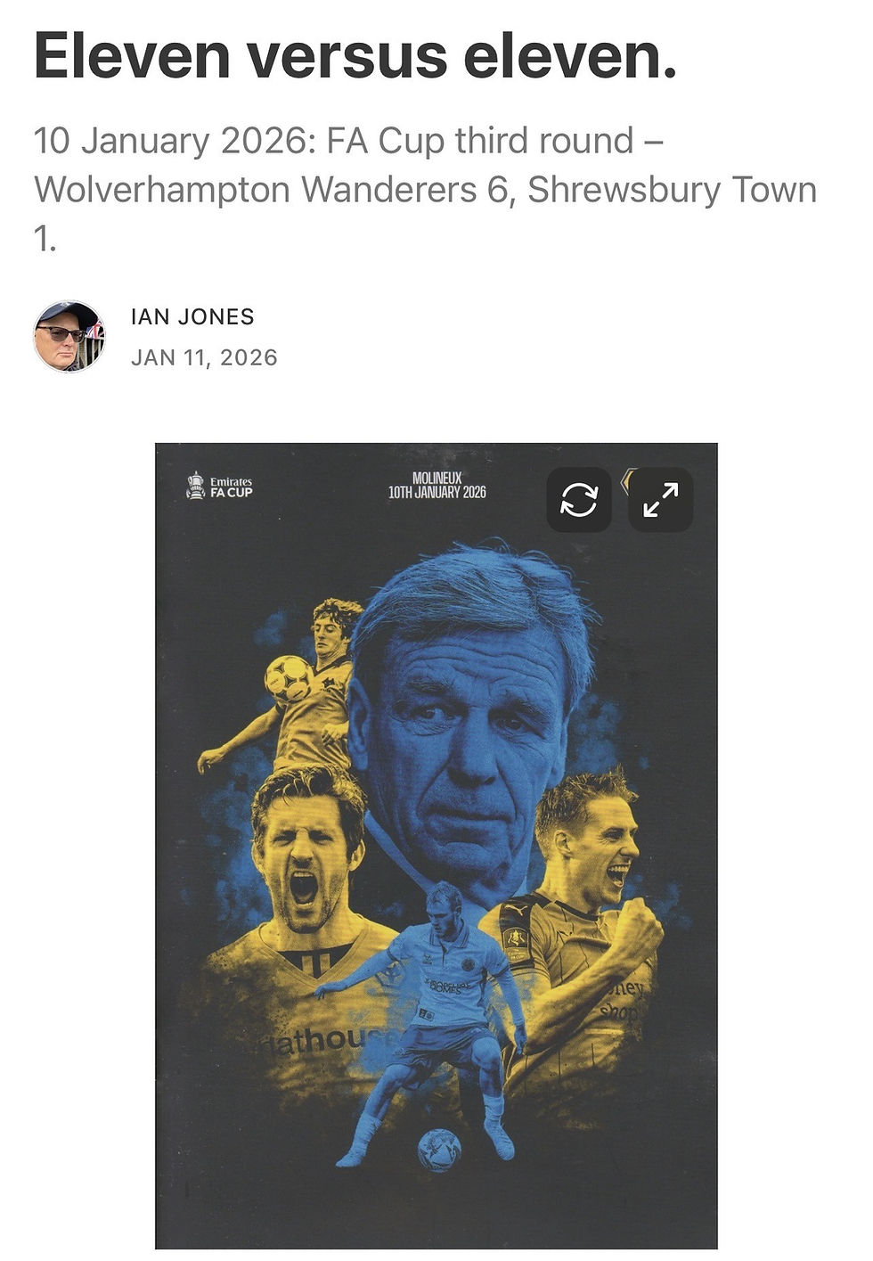 A Large Grouse review from Wolves FA Cup