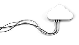three cables connected to a data cloud
