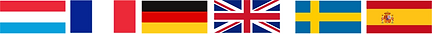 National flags of Luxembourg, France, Germany, Great Britain, Sweden, Spain