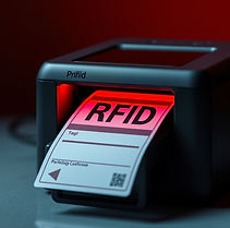 create picture of rfid printer printing tag in dark red and grey.jpg