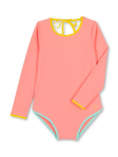 Maillot De Bain 1 Pièce Fille Anti-UV UPF 50+ - Manches Longues Avec Fermeture Éclair - 1 Mois à 6 Ans