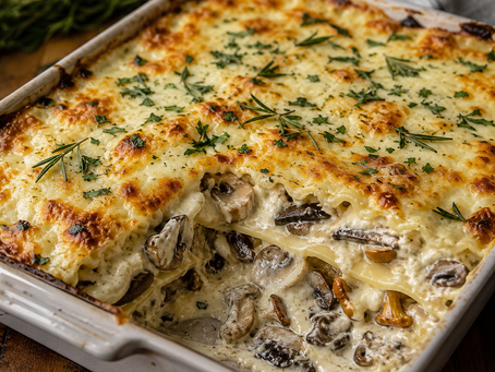 Five Cheese White Lasagna with Wild Mushrooms