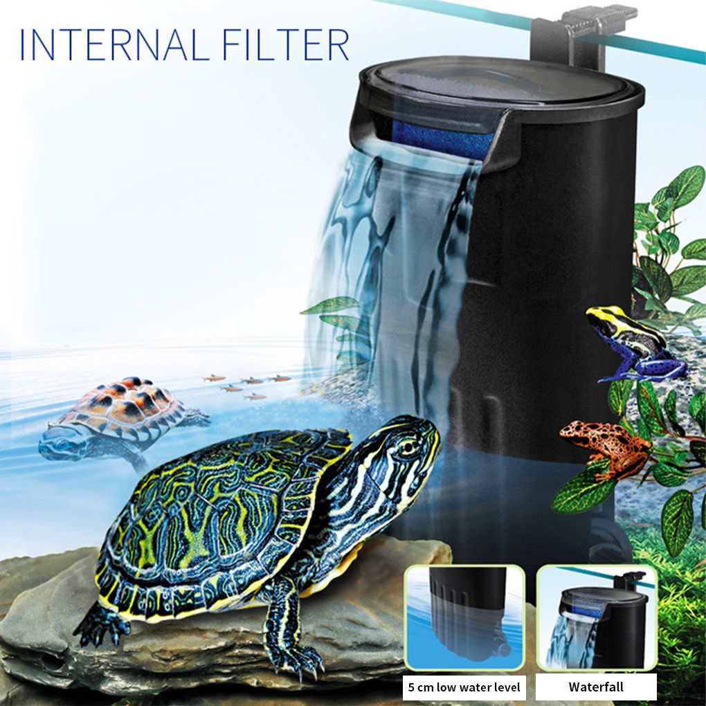 Aquarium Filter 5W Low Water Level Reptile Filter Waterfall Plastic Cleaning Wat