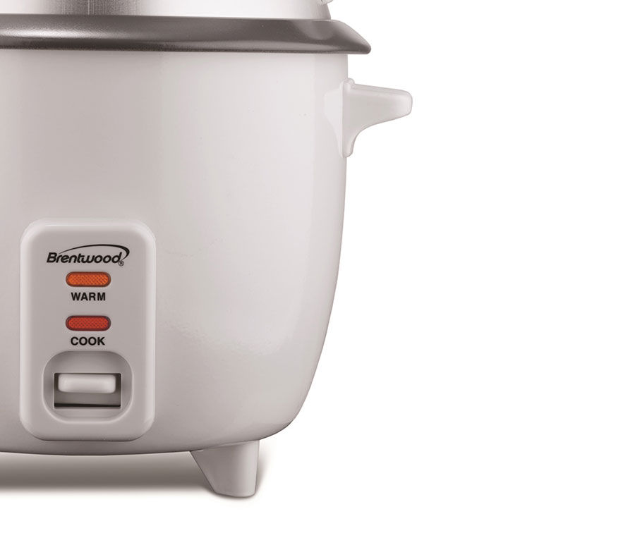 Thumbnail: Brentwood TS-180S 8-Cup - 1.5 L Rice Cooker with Steamer - White