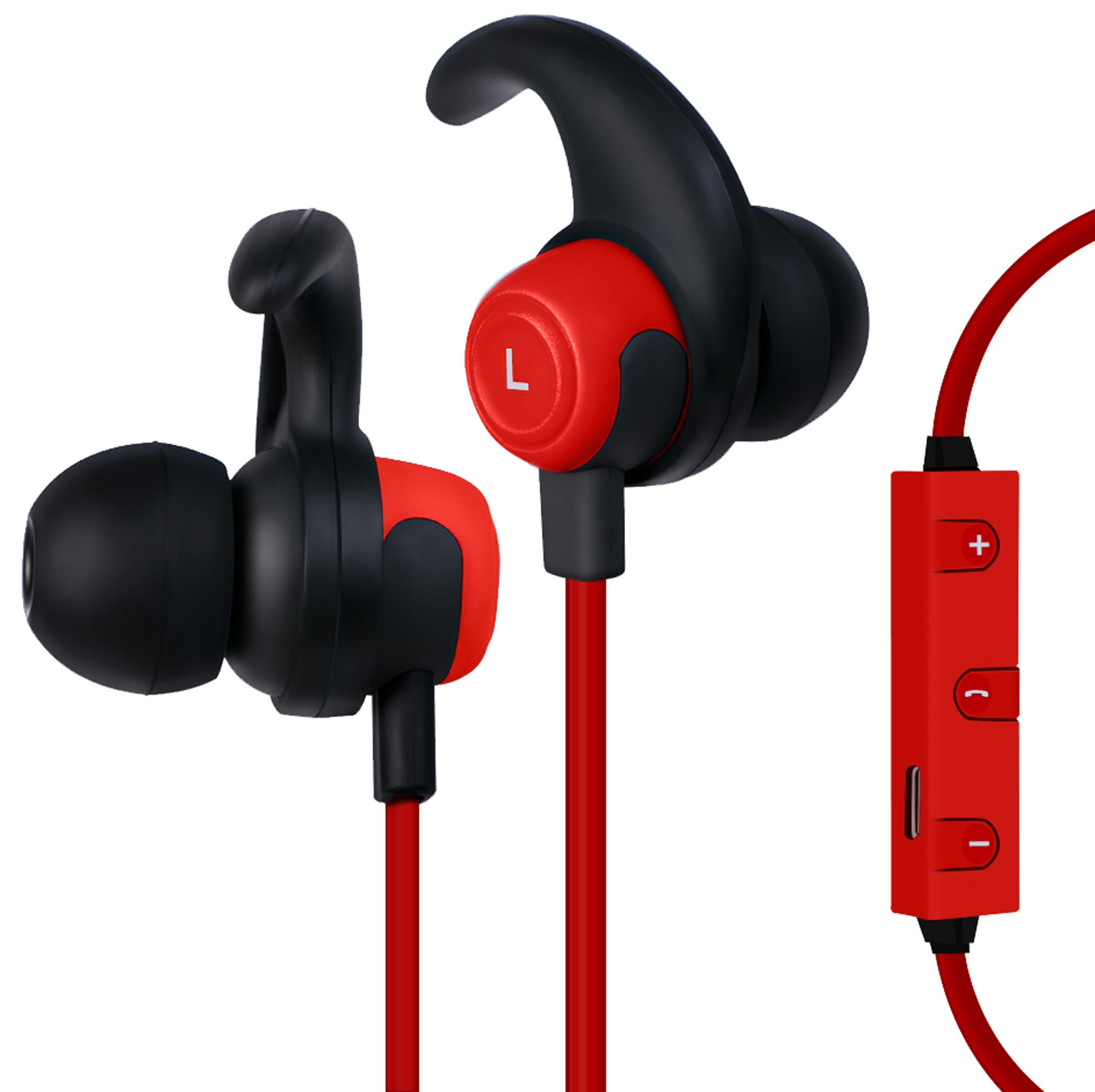 QFX H-256BT Stereo Headphones - Red