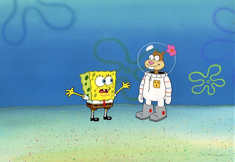 Original Production CEL of Spongebob Season 01 + copy background