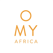 O My Africa luxury safari travel logo in white and orange