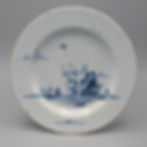 18th Century English Delftware Dish - Boy Chasing Insect