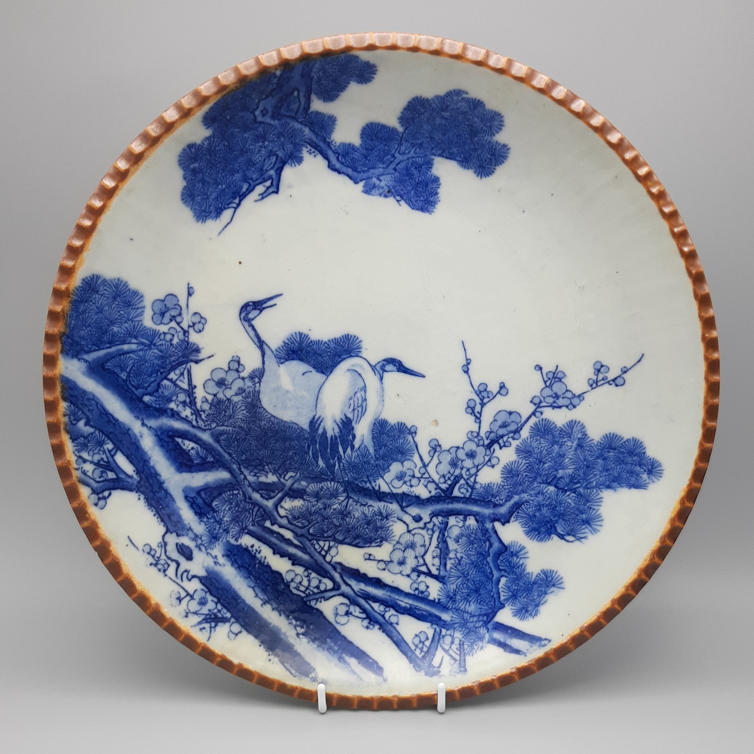 Japanse Igezara Transferware Platter - Kranen