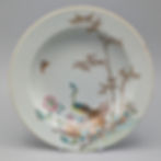 Chinese Export Porcelain Famille Rose Plate with Peacock