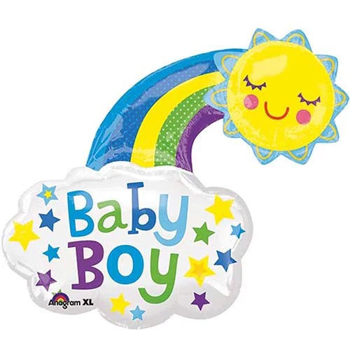 2F0076 Anagram 太陽彩虹Baby Boy超級造型鋁氣球