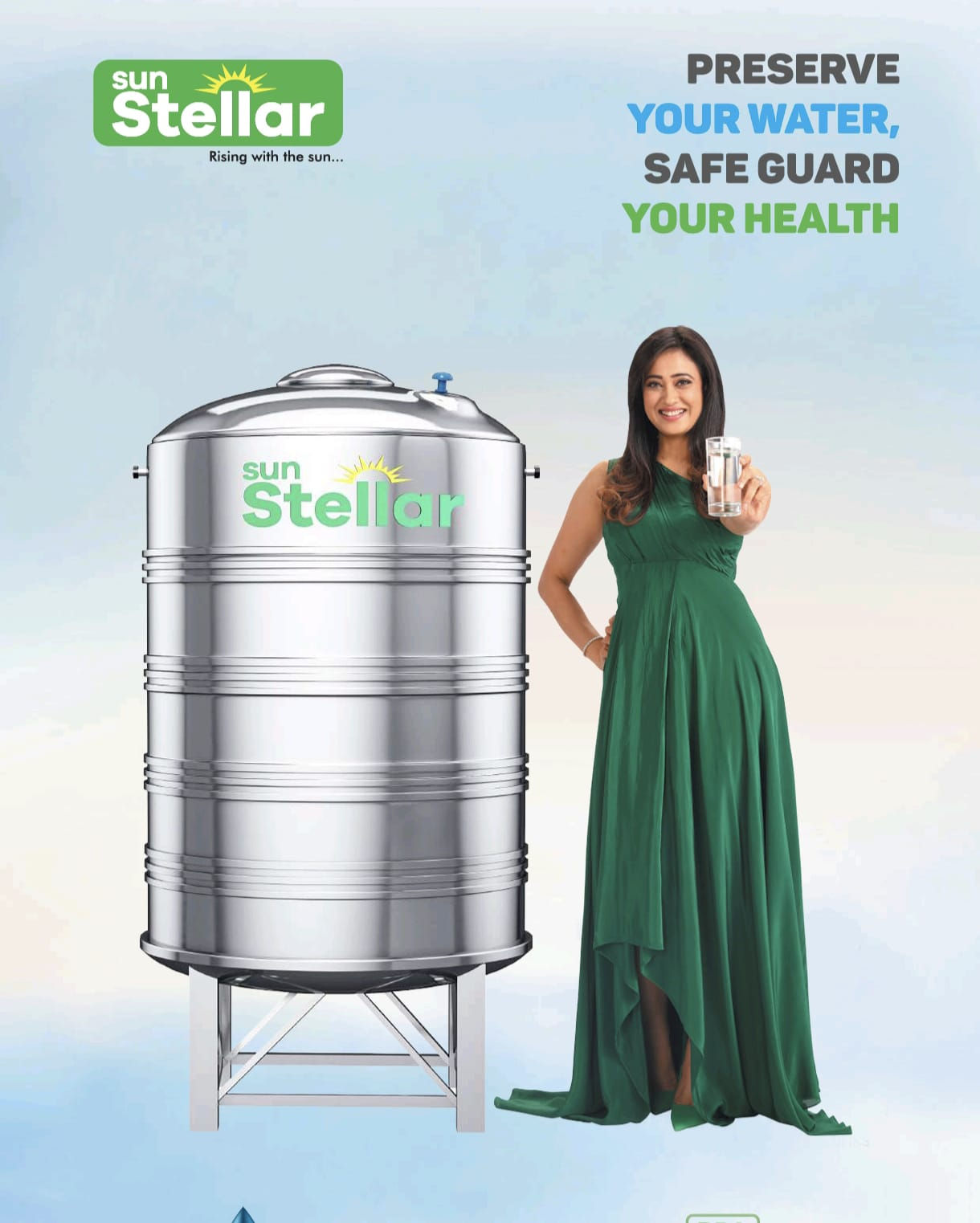 WATER TANK STEEL SUN STELLAR 1000 LTR 1.00MM 5 LAYER