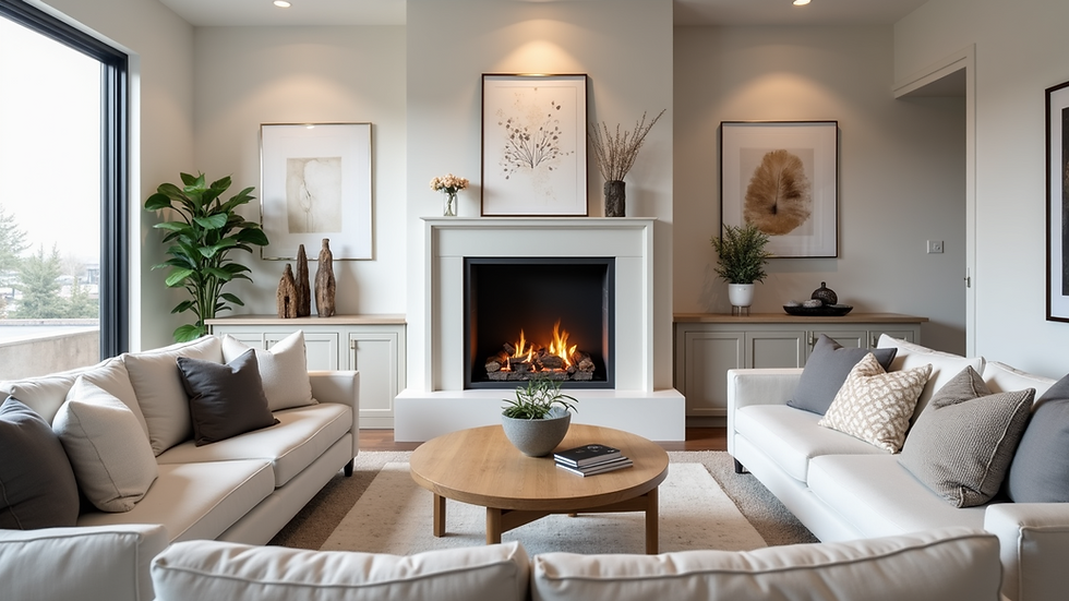 Eye-level view of a cozy fireplace in a Denver home