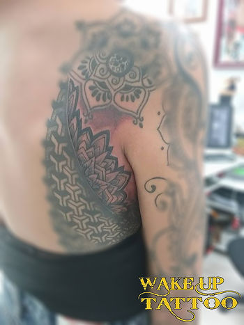 Mandala tattoo by Wake up Tattoo Phuket at Patong Beach Thailand