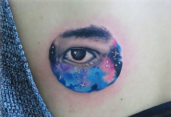 Rainbow color eye tattoo by Wake up tattoo Phuket at Patong Beach