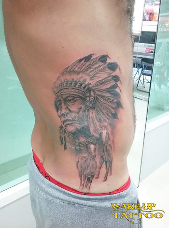 Indian style tattoo by Wake up Tattoo Phuket at Patong Beach Thailand