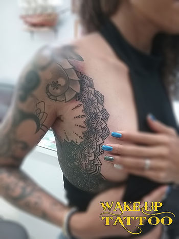Mandala tattoo by Wake up Tattoo Phuket at Patong Beach Thailand
