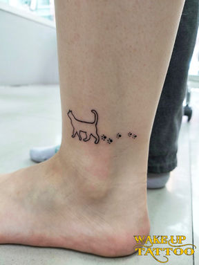 cat tattoo, footprints tattoo|Phuket Patong|Wake up Tattoo