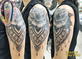 Mandala rose tattoo cover up | Phuket Patong | Wake up Tattoo