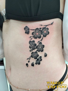 cherry blossoms sakura tattoo|Thailand Phuket|Wake up Tattoo