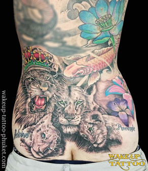 Lion Family Tattoos | Phuket Patong | Wake up Tattoo