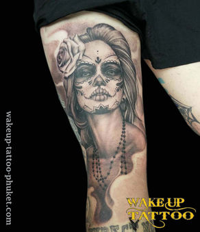 Day of the Dead Tattoo on the Food | Wake up Tattoo Phuket