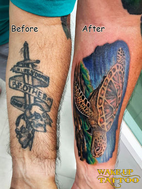 Cover up turtle tattoo|Thailand Phuket|Wake up Tattoo