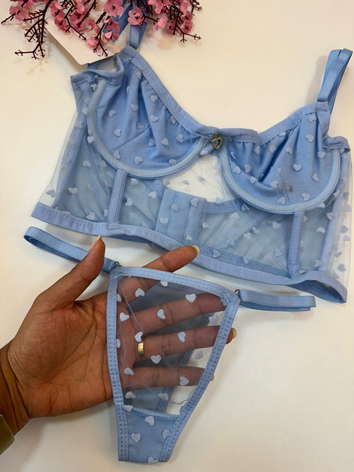 CONJUNTO CROPPED IZA AZUL BEBE M