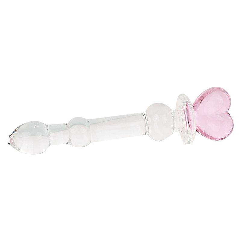 Miniatura: PLUG ANAL DE VIDRO COM BASE DE CORAÇÃO 8801