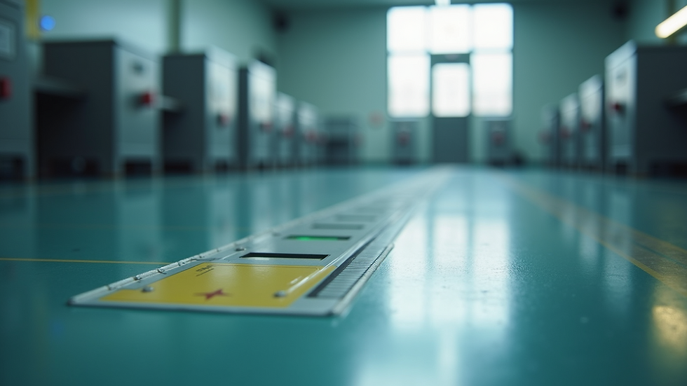 Eye-level view of laser level measuring floor flatness