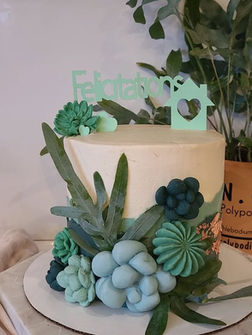 Gâteau pour adulte - pendaison de crémaillère succulentes et cactus