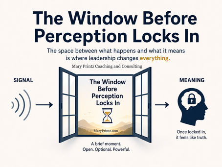 Window Before Perception Locks In by Mary Printz Coaching