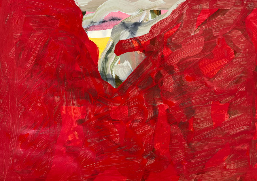 John Reid Abstract Painting Red Landscape 2026