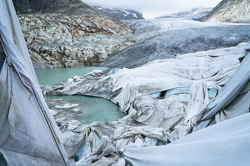The melting of the Rhone Glacier is the most visible sign of climate change. Due to high t