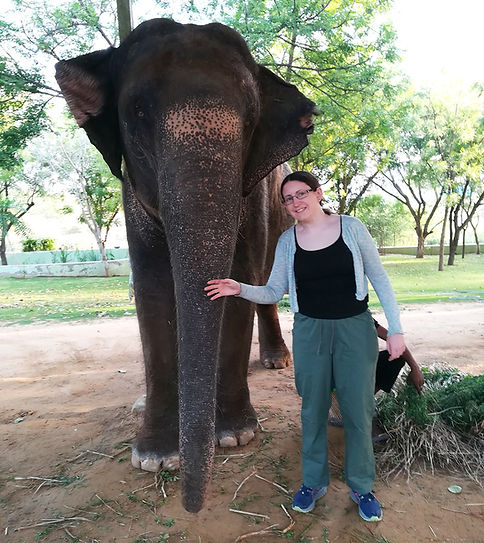 Louisa with Padma the Elephant in India