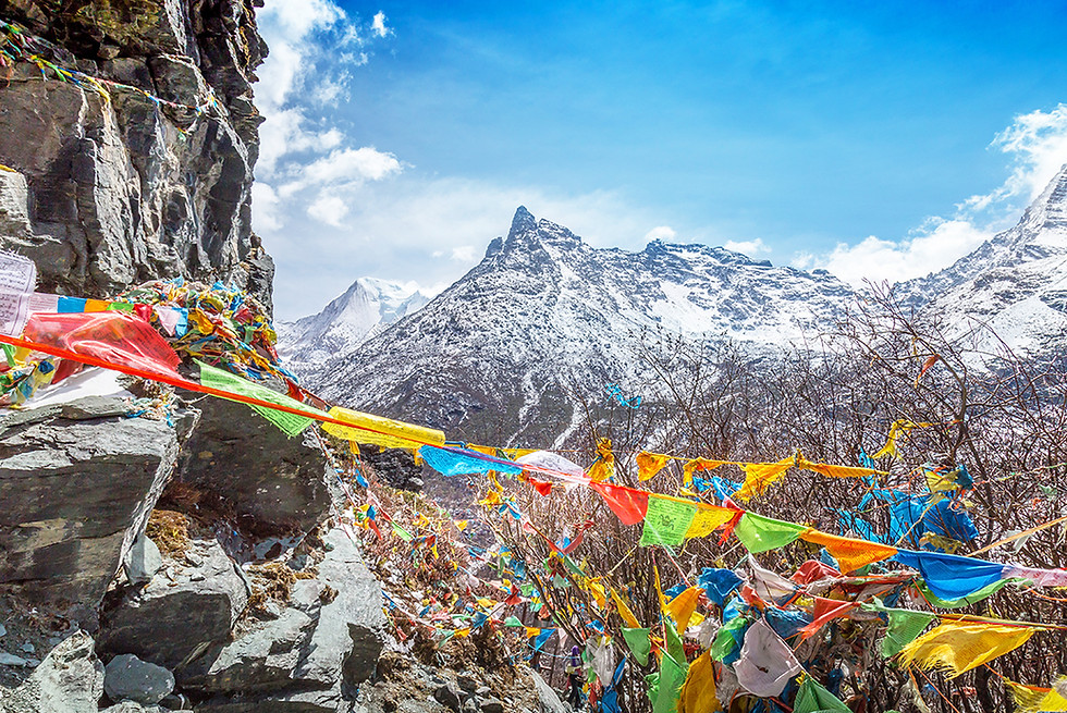 Buddhist Tibetan prayer flags, Bhutan